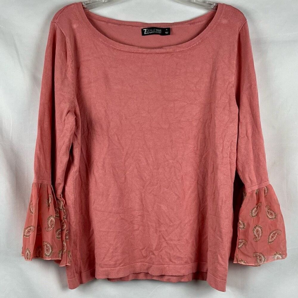7th Avenue New York and Company Pink Sweater Bell Sleeves XL